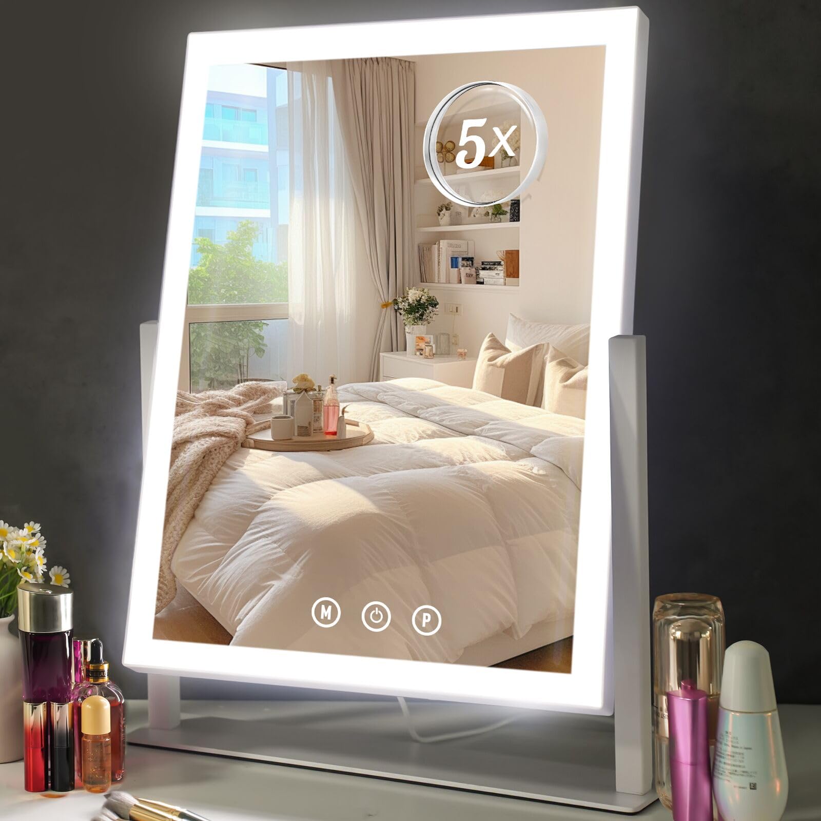 Miroir ViKert avec éclairage LED 78 pour un maquillage précis.