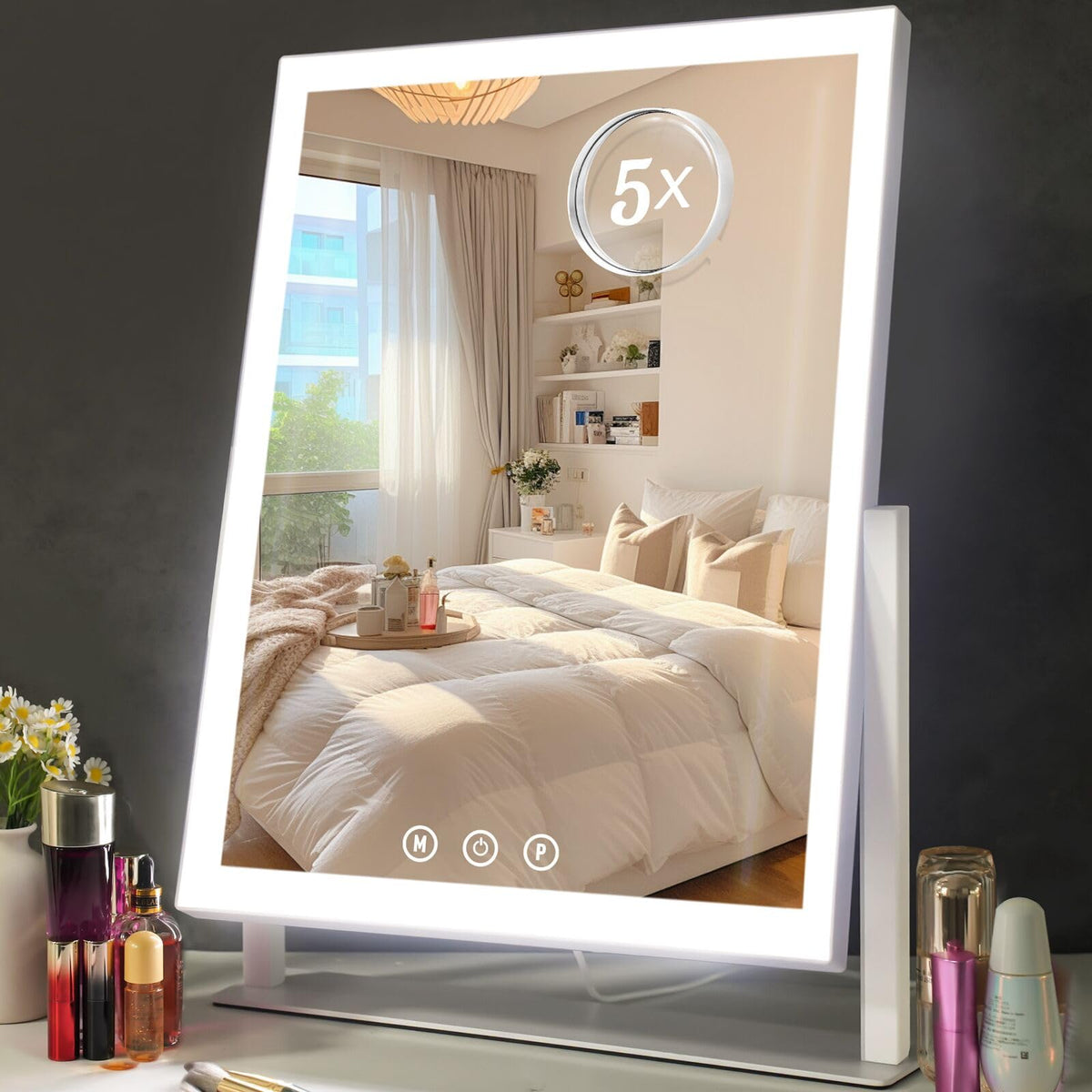 ViKert Miroir maquillage avec LED 96 pour un rendu précis.