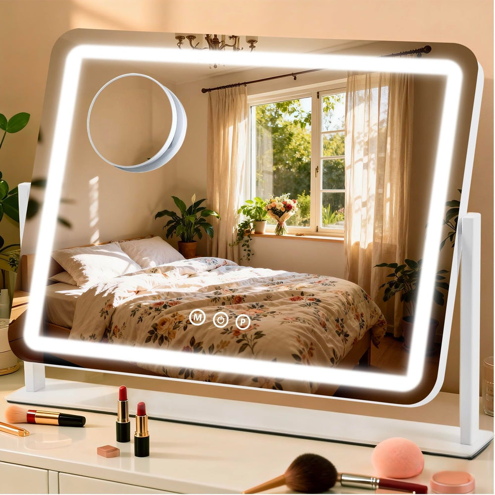 ViKert Miroir Vanity avec lumière, grand format pour voir tout le visage.