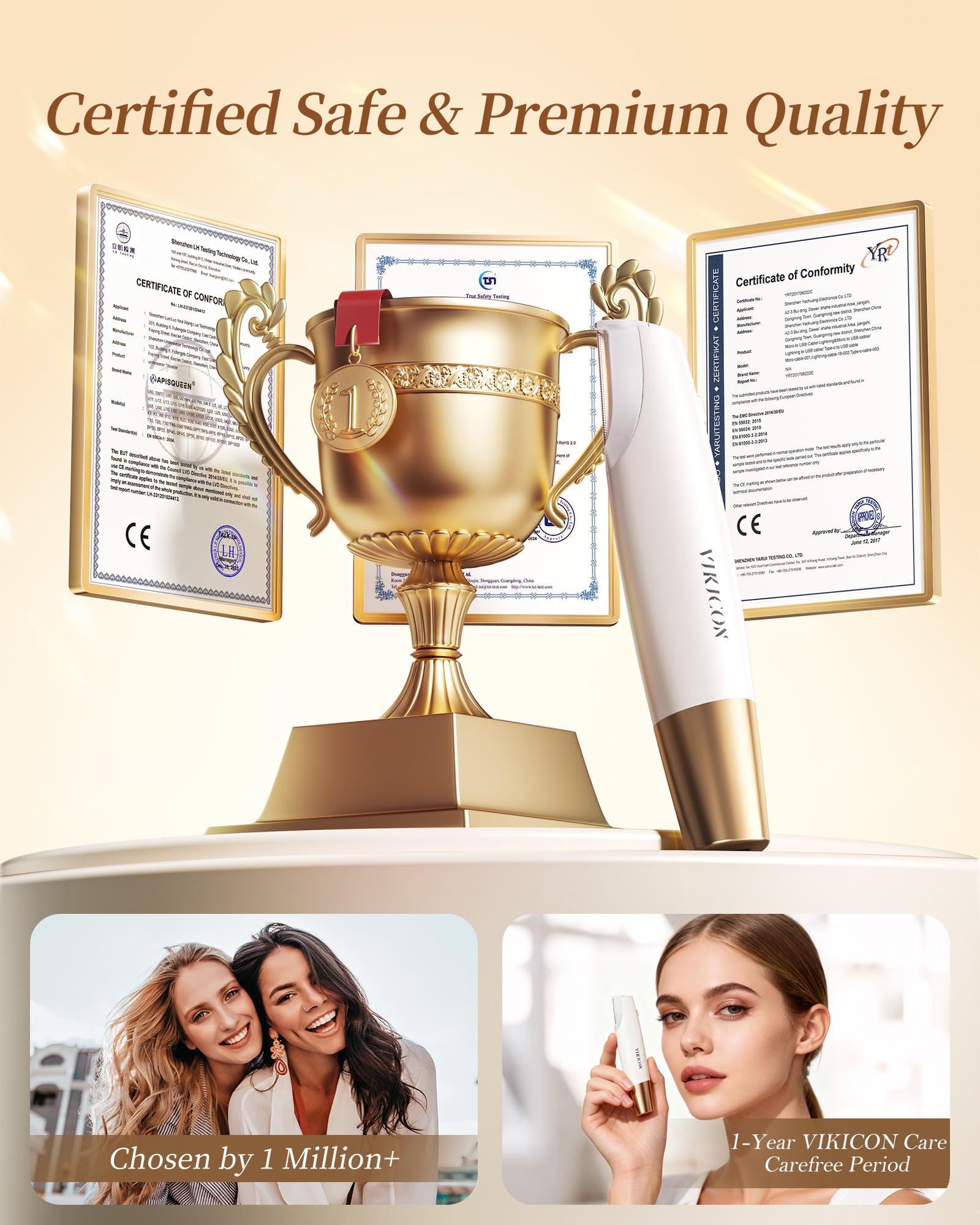 8 lames de rechange Vikicon incluses pour prolonger la routine.
