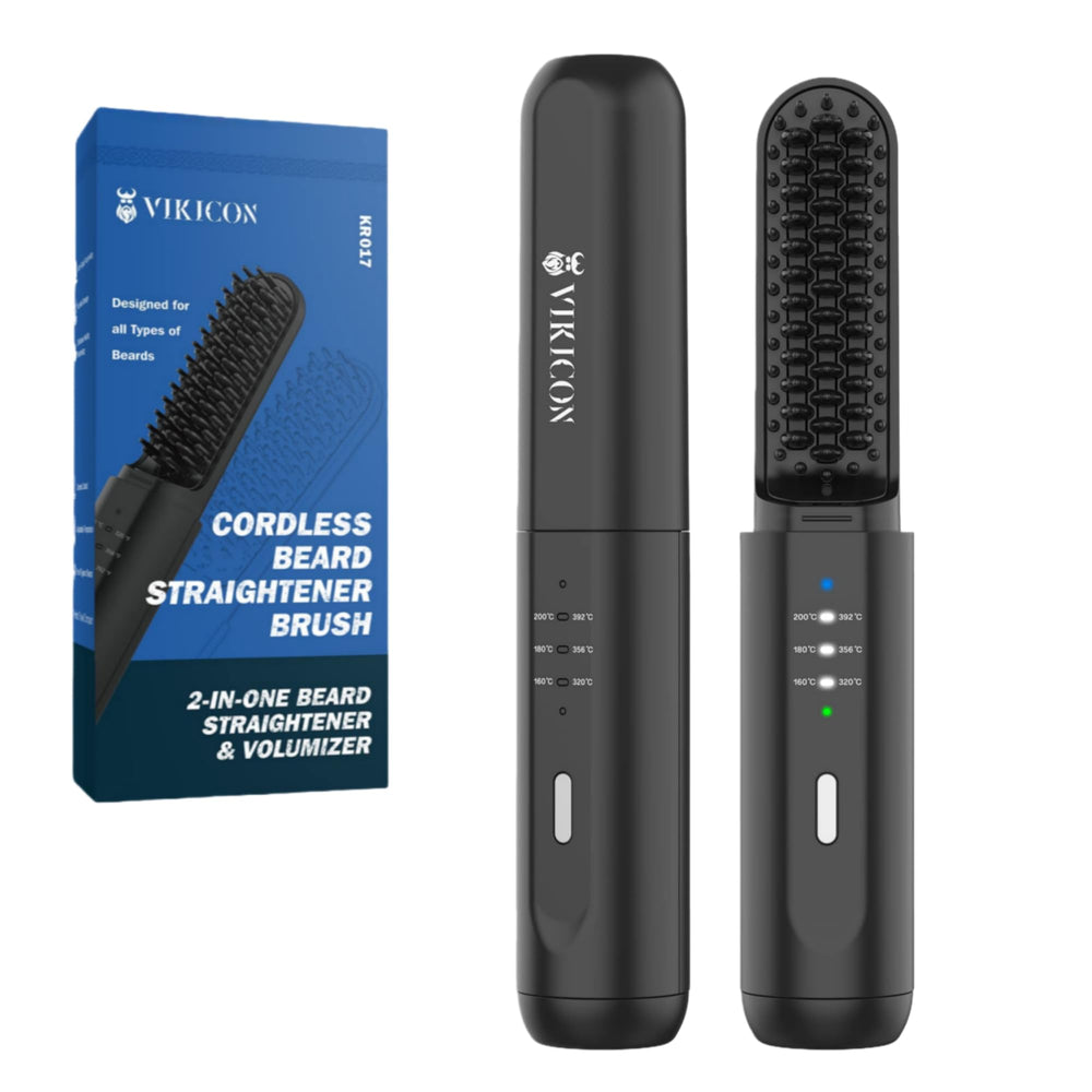 vikicon brosse barbe chauffante compacte sans fil pour un soin rapide.