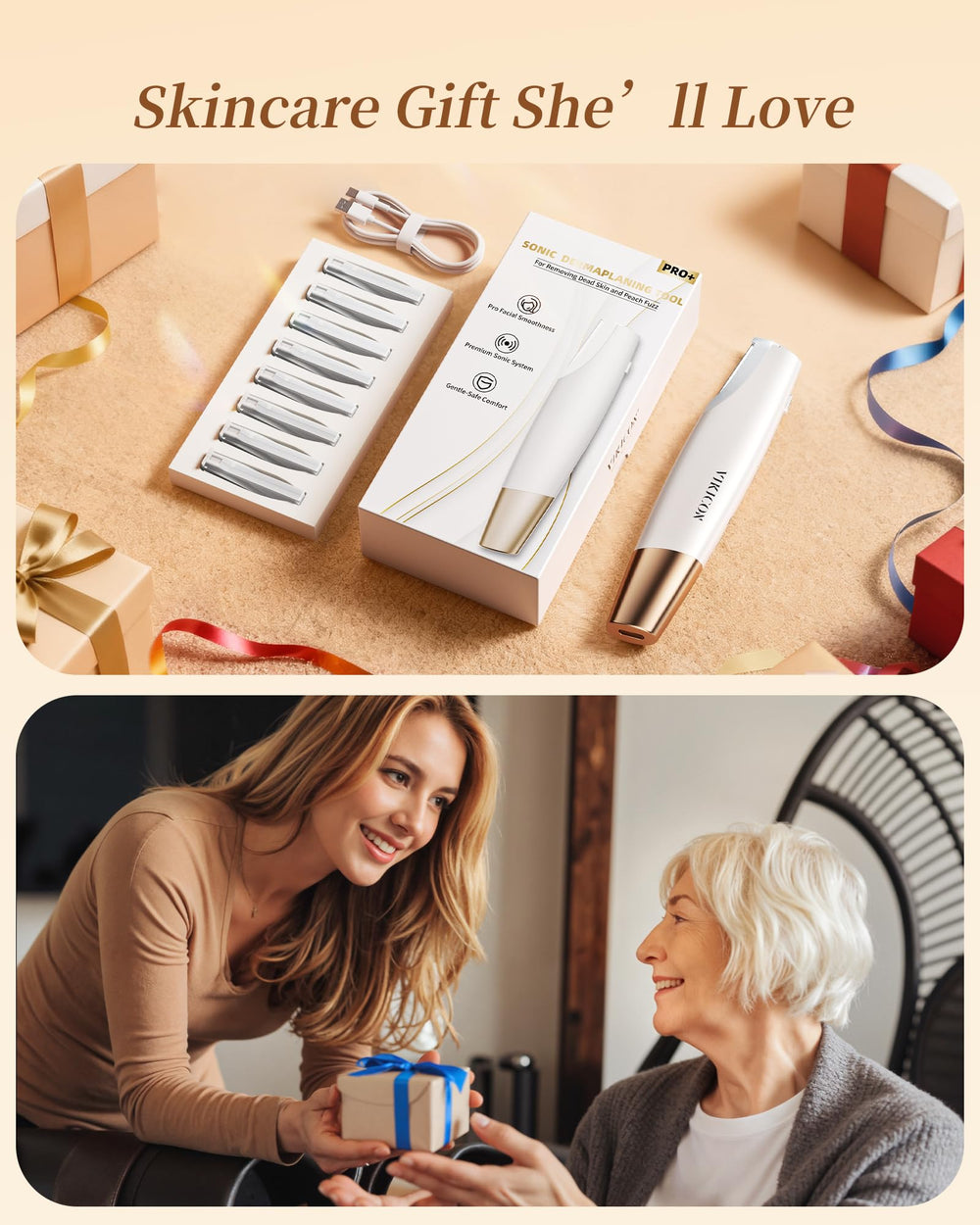 Cadeau idéal Vikicon pour femmes recherchant un soin du visage premium.