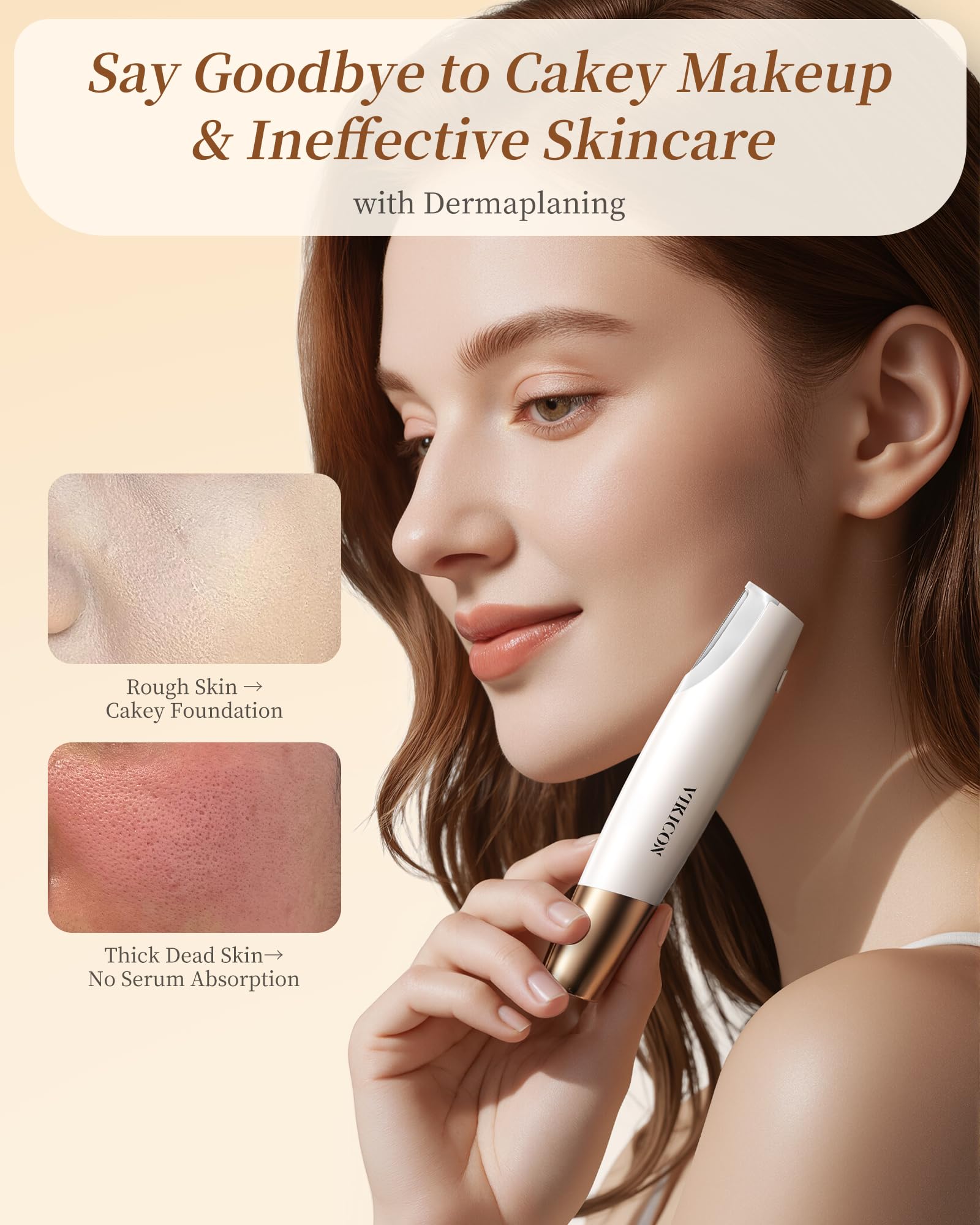 VIKICON Sonic Dermaplaning Tool avec lumière LED pour précision