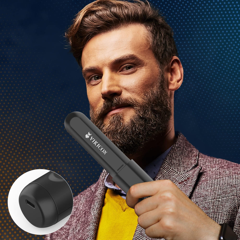 vikicon peigne barbe anti-brûlure avec contrôle thermique sûr.