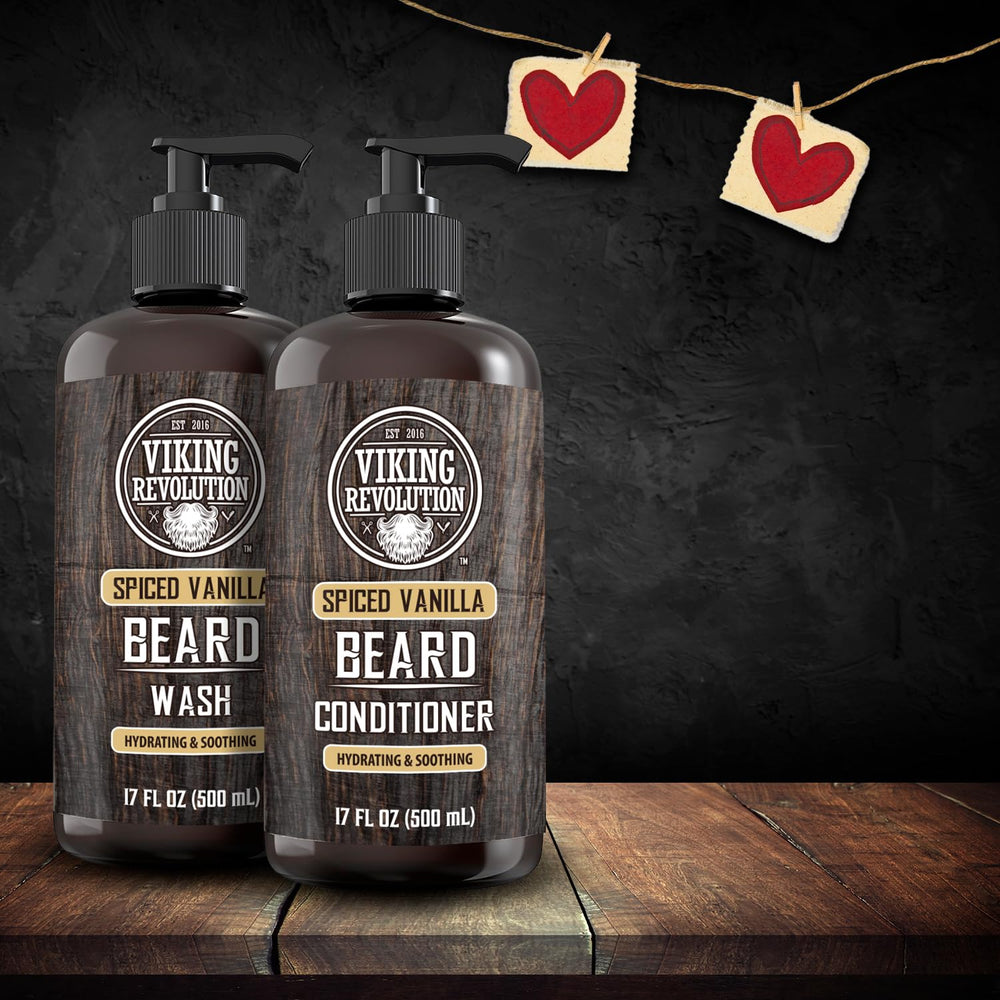 Viking Revolution Après-shampoing barbe – bouteille, démêle et adoucit les poils.
