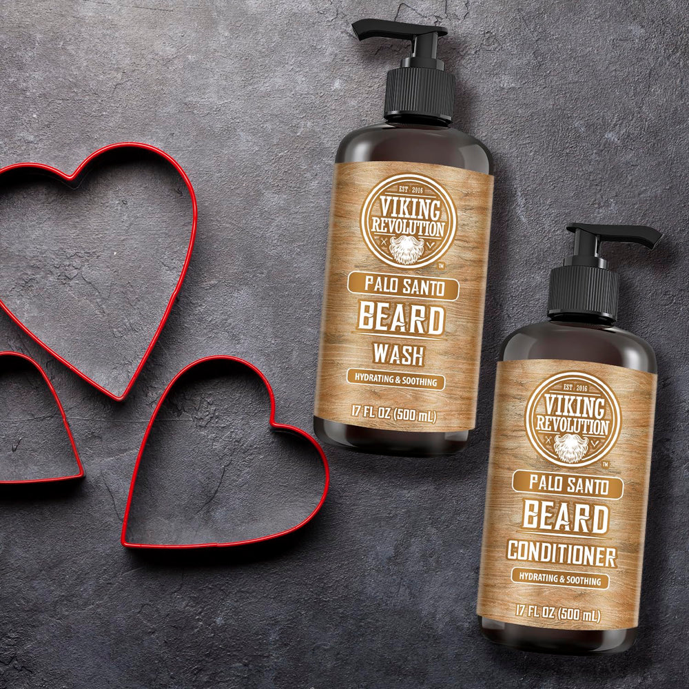 Après-shampoing barbe Viking Revolution Palo Santo, démêlage facile et hydratation.