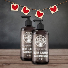 Viking Revolution Après-shampoing Biotine Eucalyptus – flacon à pompe pour application aisée
