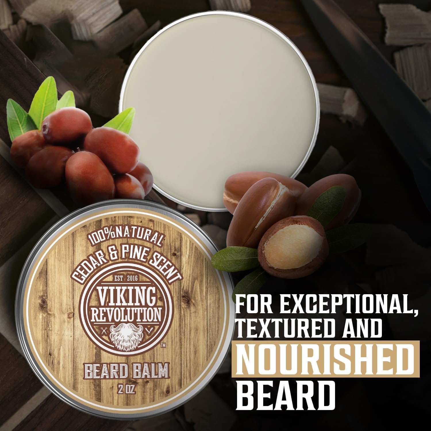 Viking Revolution huile argan barbe cédré-pin : nourrissant sans effet gras.