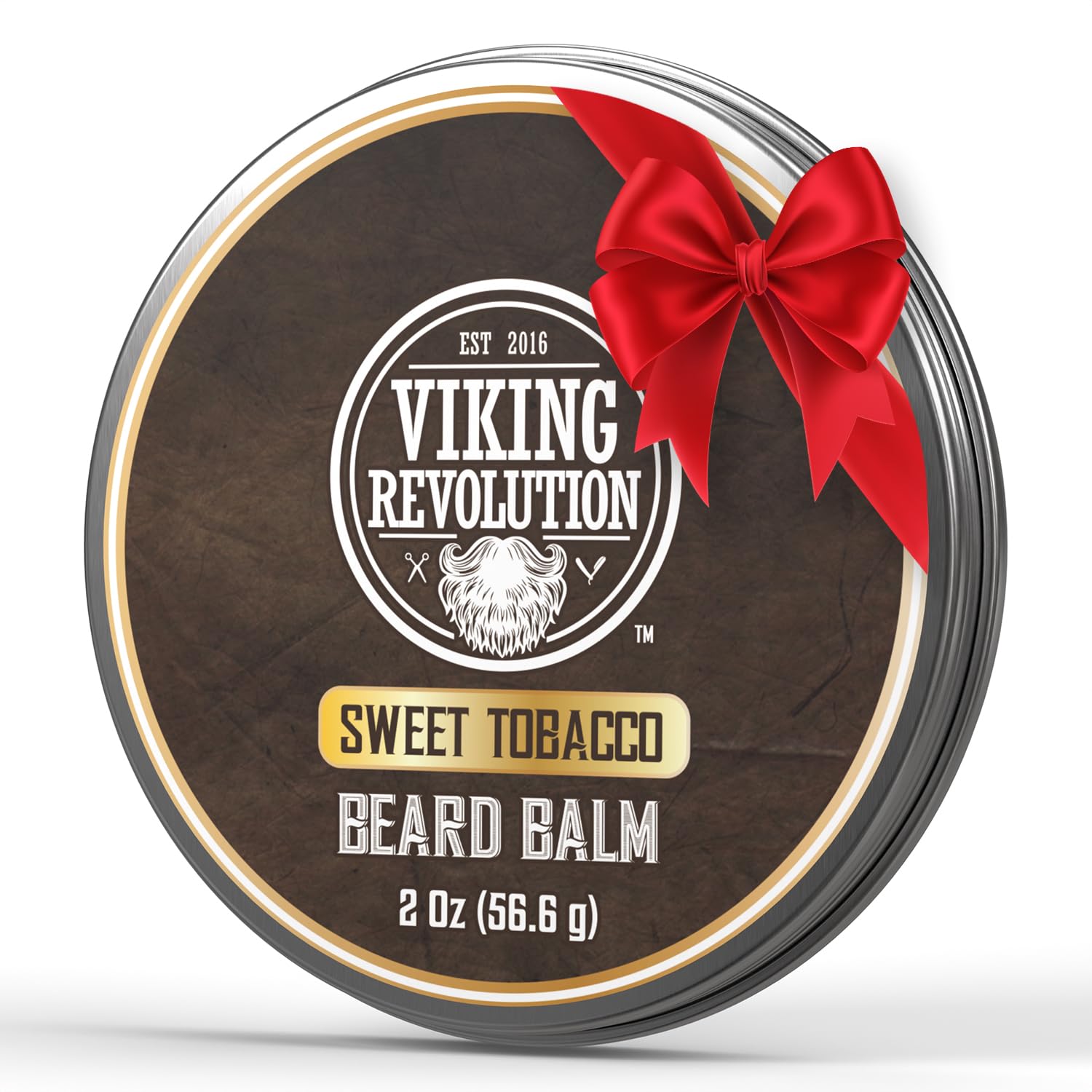 Baume à barbe Viking Revolution Sweet Tobacco en bouteille, parfum doux pour nourrir la barbe.