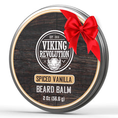 Baume barbe Viking Revolution, flacon vanille épicée, hydratation rapide et parfum séduisant.