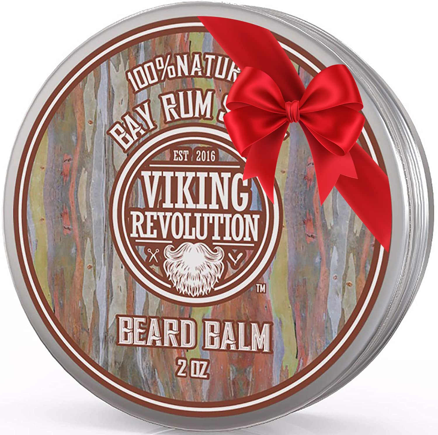 Viking Revolution Bay Rum Beard Balm : bouteille visible, hydratation et définition du poil.