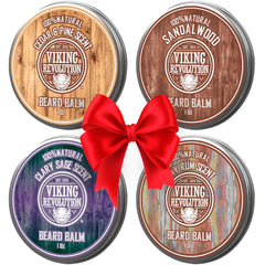 Viking Revolution beard balm santal, flacon 1oz, contrôle et douceur pour la barbe au quotidien.