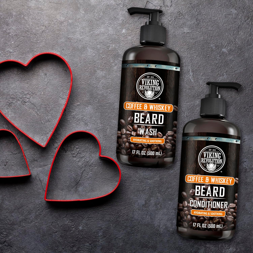 Viking Revolution après-shampooing barbe Café-Whisky – bouteille de 17 onces, démêlage et douceur