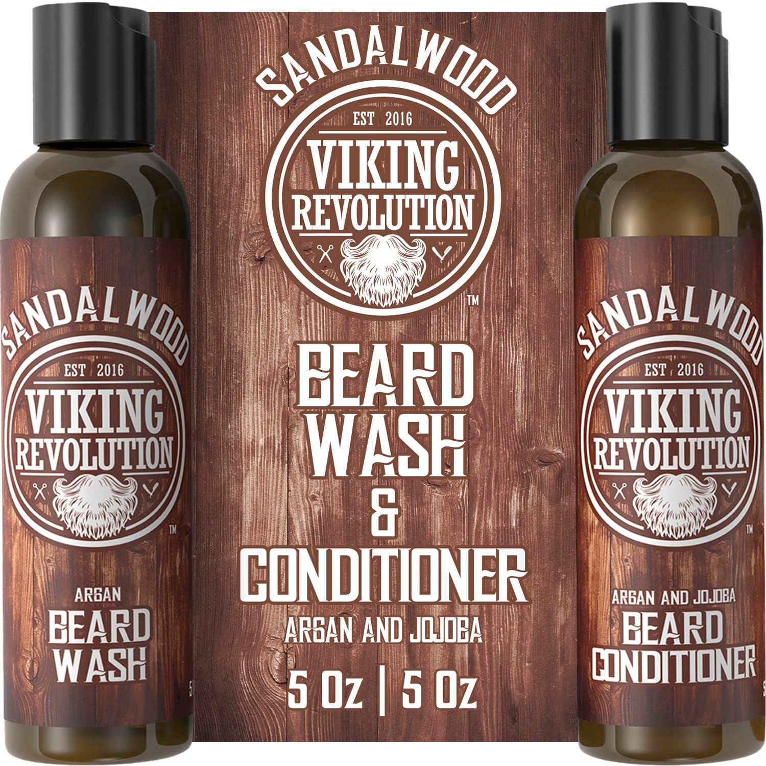 Viking Revolution lavage barbe bois de santal, nettoyage en profondeur et barbe plus douce.