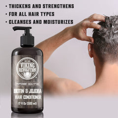 Viking Revolution Biotin conditioner ingredients: jojoba and olive oils promote moisture
