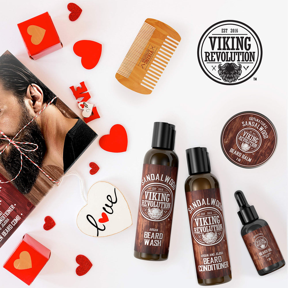 Conditionneur barbe Sandalwood de Viking Revolution, démêle et adoucit les poils.