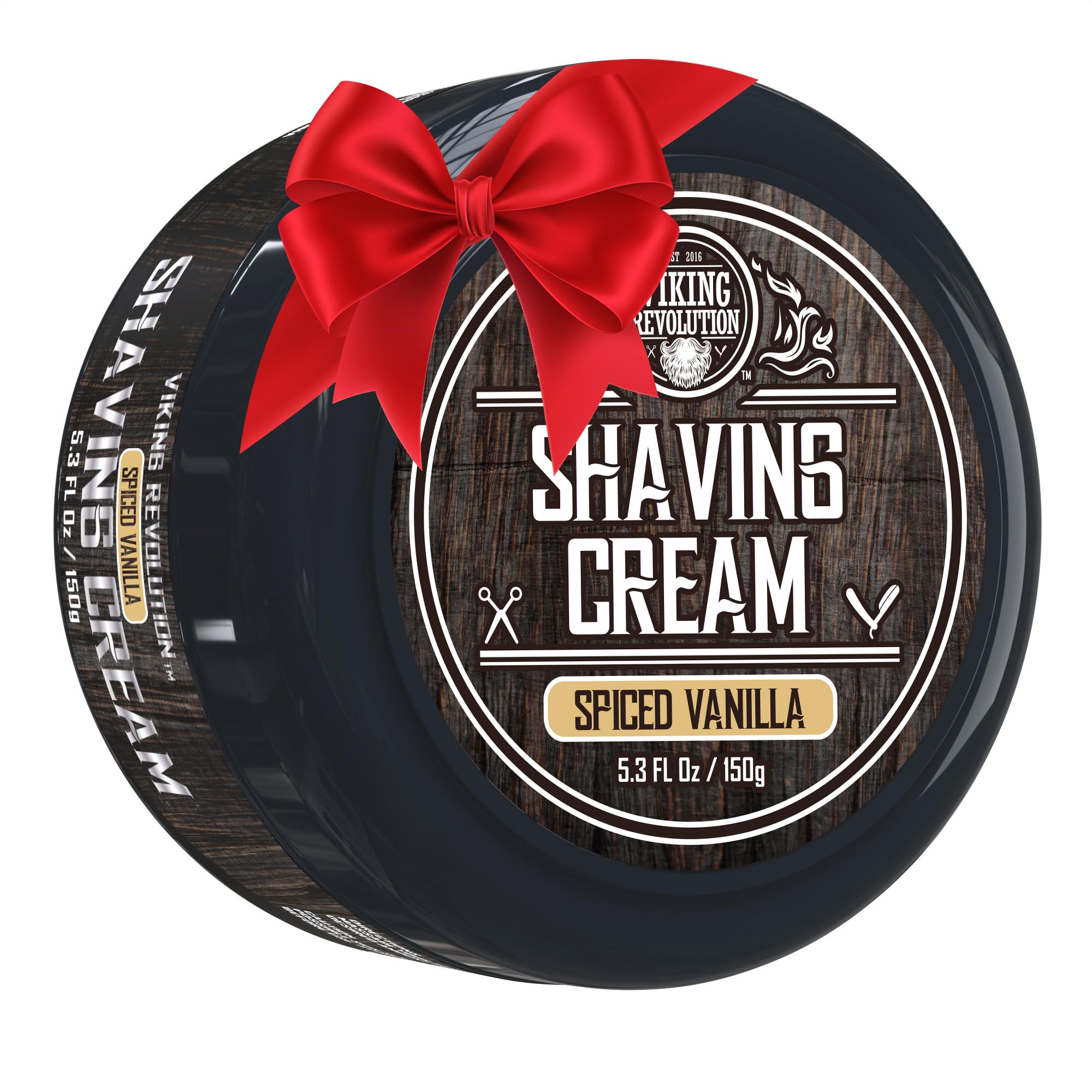 Viking Revolution crème rasage en bouteille, parfum vanille épicée, rasage fluide.