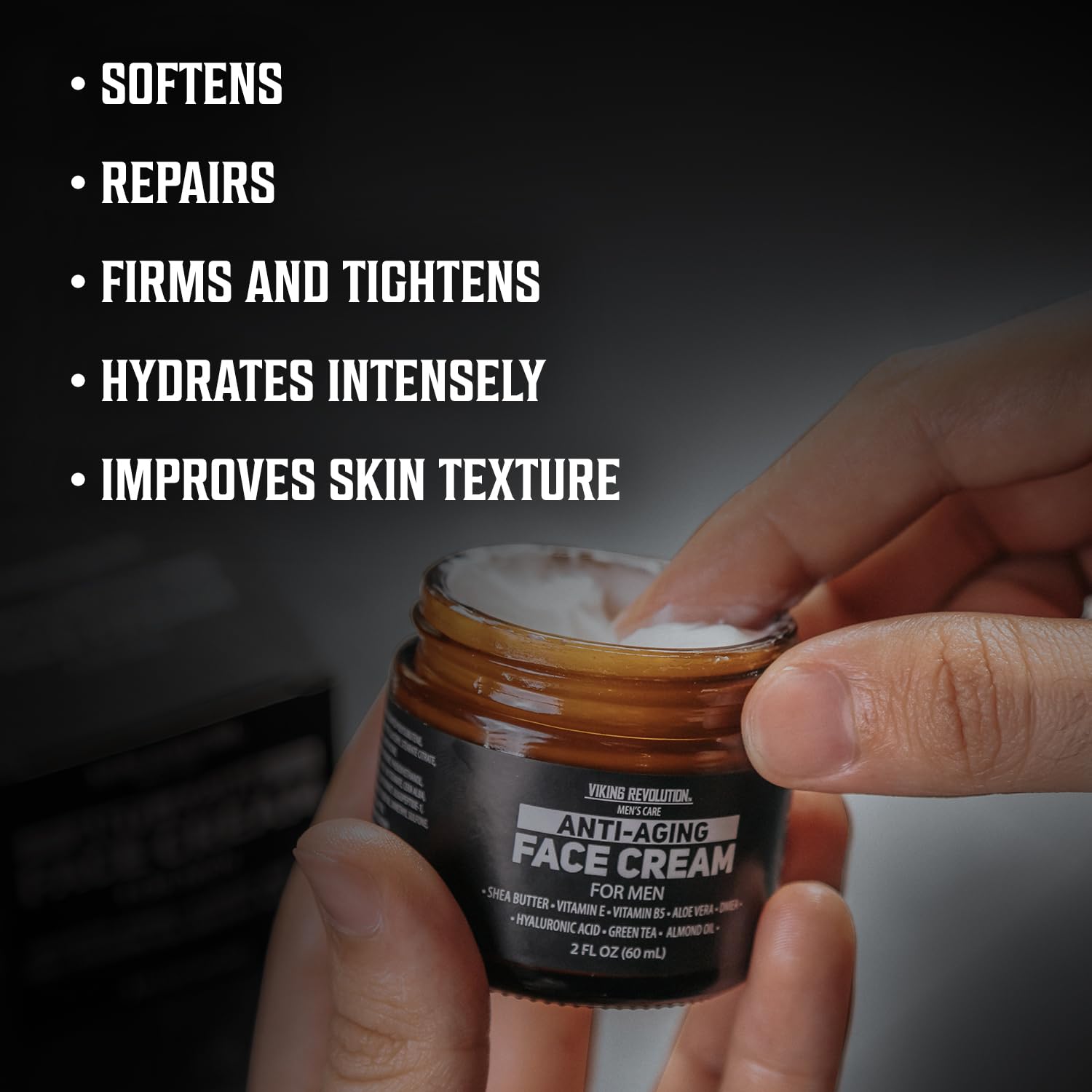 Ingrédients acide hyaluronique dans la crème visage Viking Revolution.