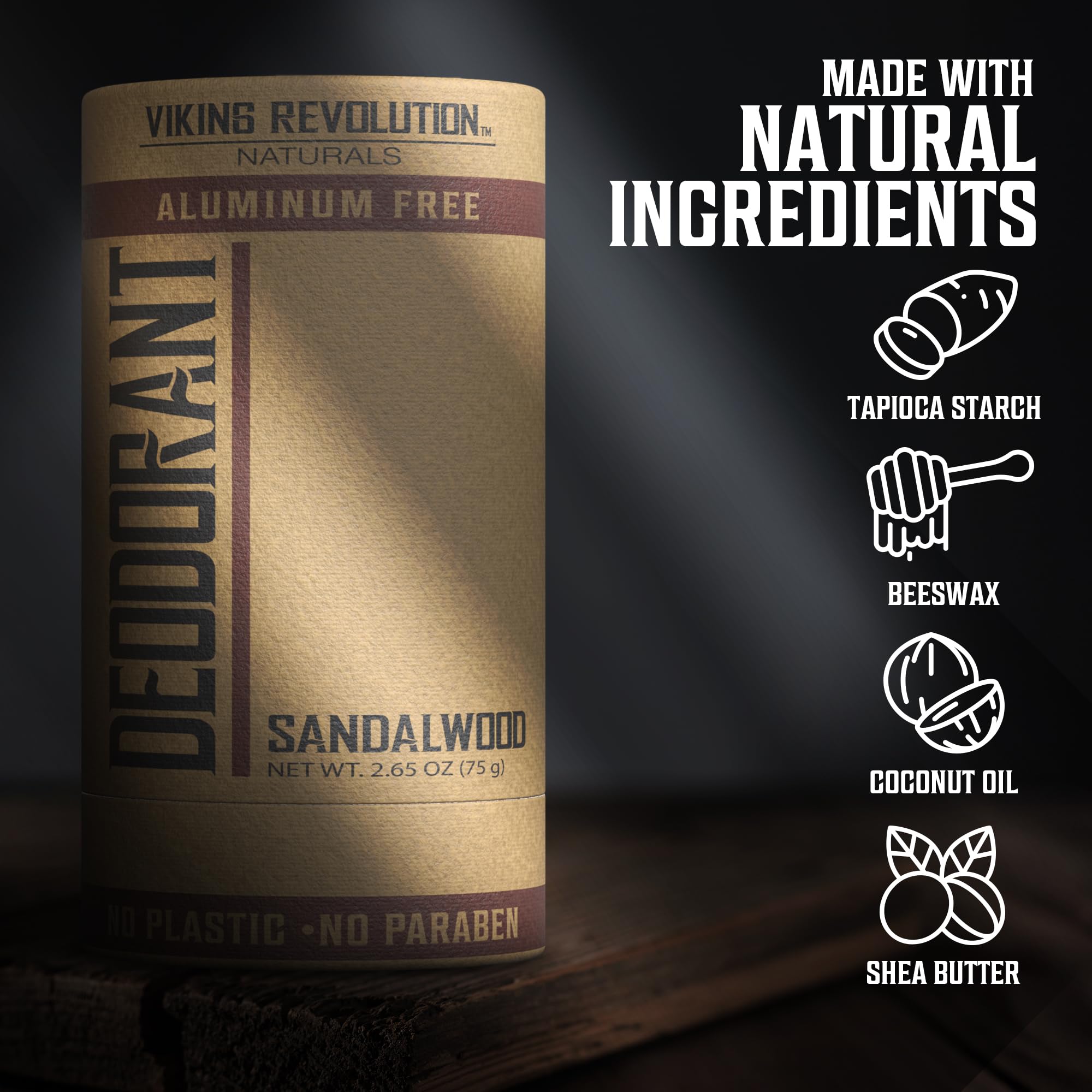 Application du Déodorant Santal Viking Revolution sur la peau propre.