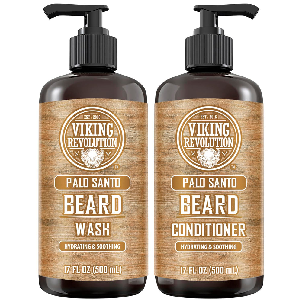 Rituel quotidien barbe avec Viking Revolution, soin nettoyant et nourrissant.