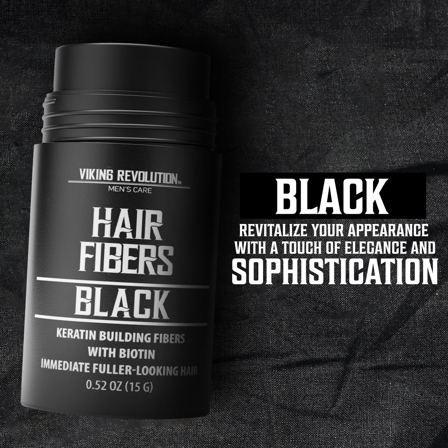 Viking Revolution fibres capillaires-noires: adhérence douce pour un port confortable sans démangeaisons.