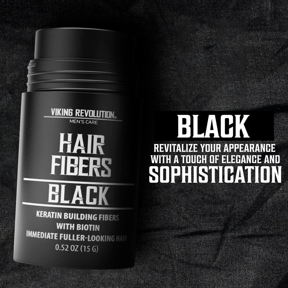 Viking Revolution fibres capillaires-noires: adhérence douce pour un port confortable sans démangeaisons.