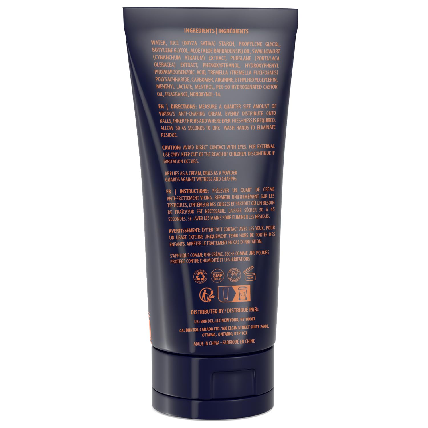 Formule sans talc et sans aluminium, adaptée à l’hygiène masculine.