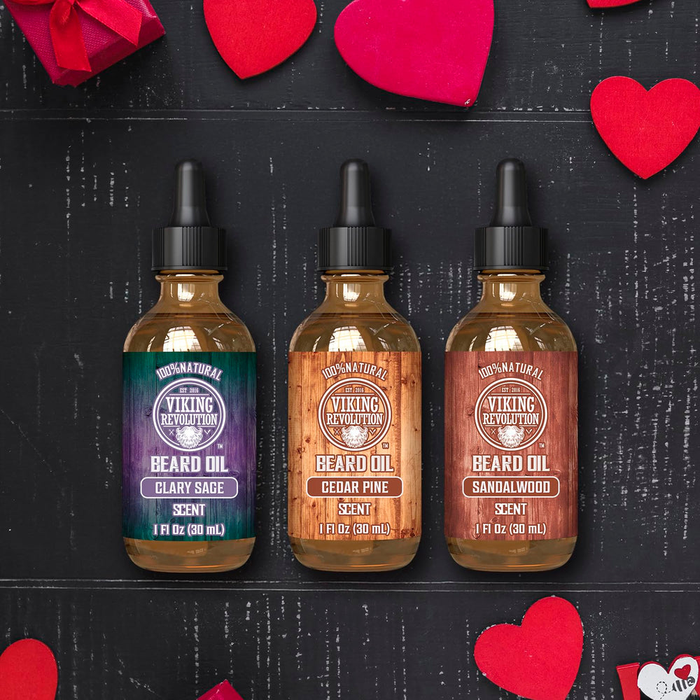 Huile barbe Viking Revolution au pin, hydratation durable sans irritations.