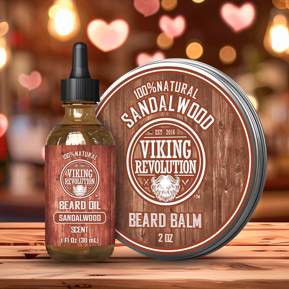 Huile barbe Viking Revolution santal, parfum boisé pour hydrater la peau.