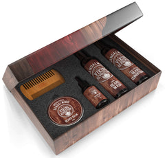 Huile barbe Sandalwood de Viking Revolution, nourrit et donne un fini soyeux.