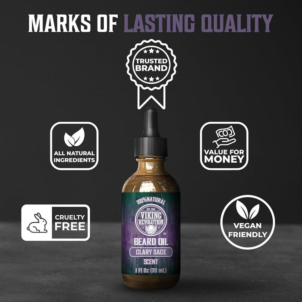 Viking Revolution huile barbe sauge sclaree argan jojoba nourrissent les poils