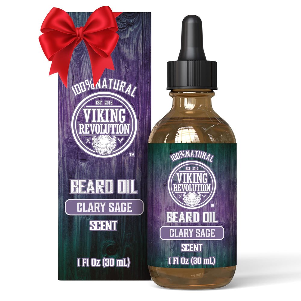 Viking Revolution huile barbe sauge sclaree bouteille: hydratation légère et parfum durable