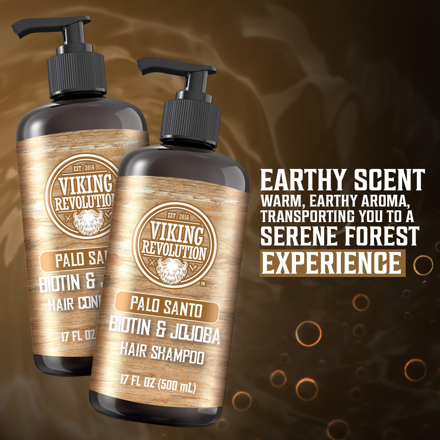 Huile d’olive et Palo Santo, parfum frais et douceur des cheveux avec Viking Revolution.