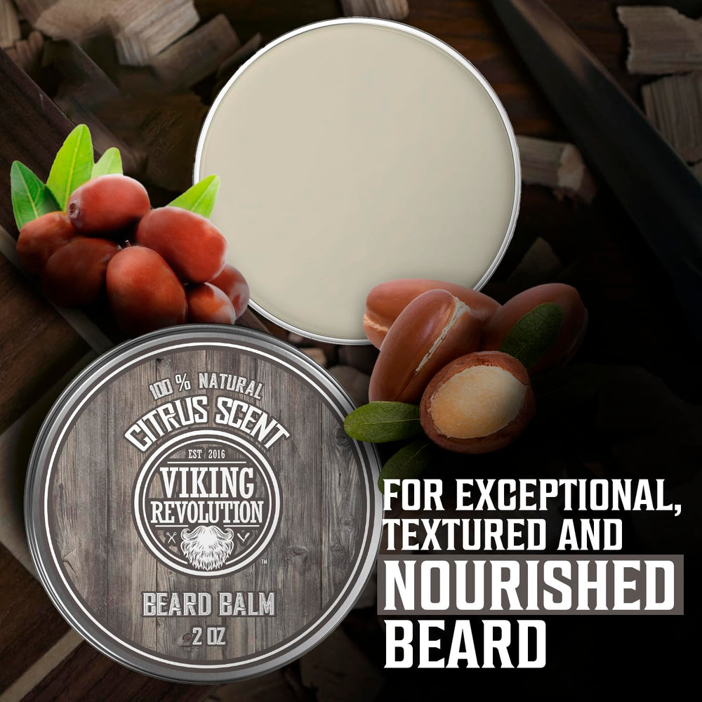 Parfum citronné frais du baume Viking Revolution enveloppe légèrement la barbe