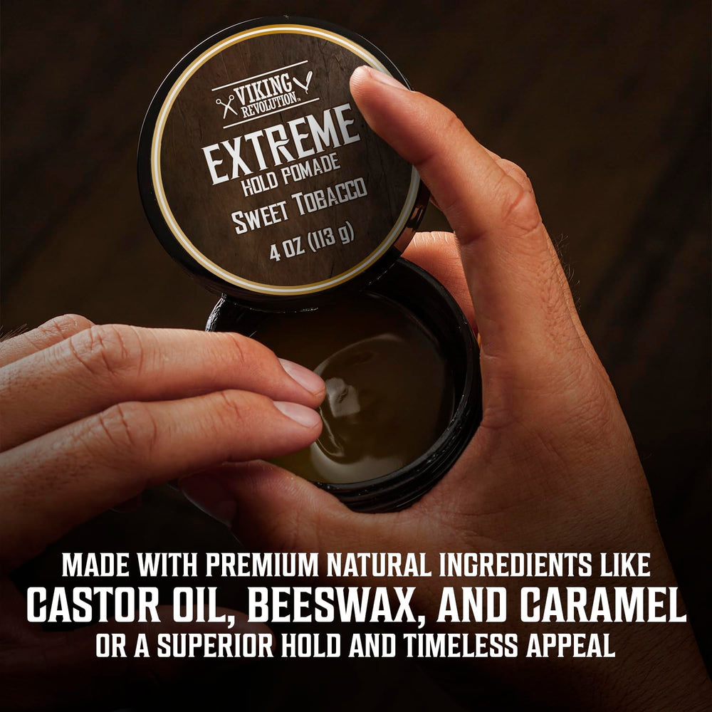 Viking Revolution Tabac Doux — huile de ricin et cheveux nourris en profondeur.