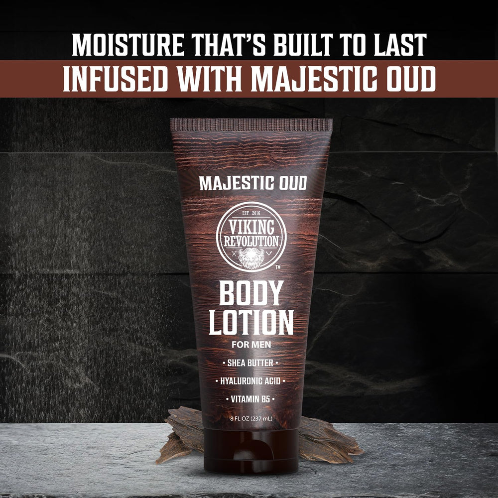 Routine quotidienne de soin masculine avec Oud Viking Revolution.