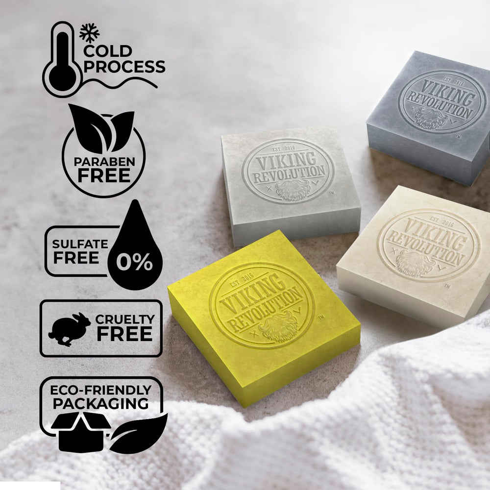 Savon Viking Revolution menthe-poivrée et eucalyptus pour énergie du matin.