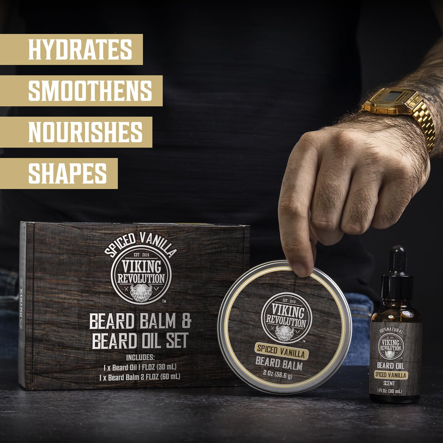 Viking Revolution senteur vanille-épice, parfum agréable pour grooming quotidien.