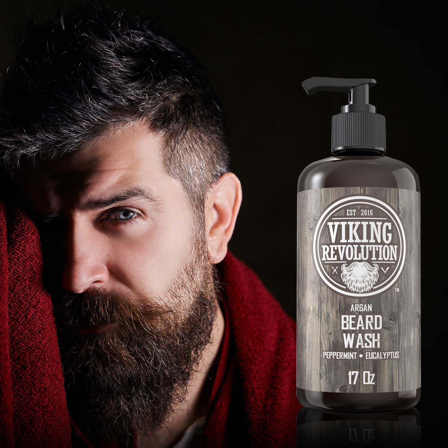 Viking Revolution shampooing-barbe-détails – montre textures et application
