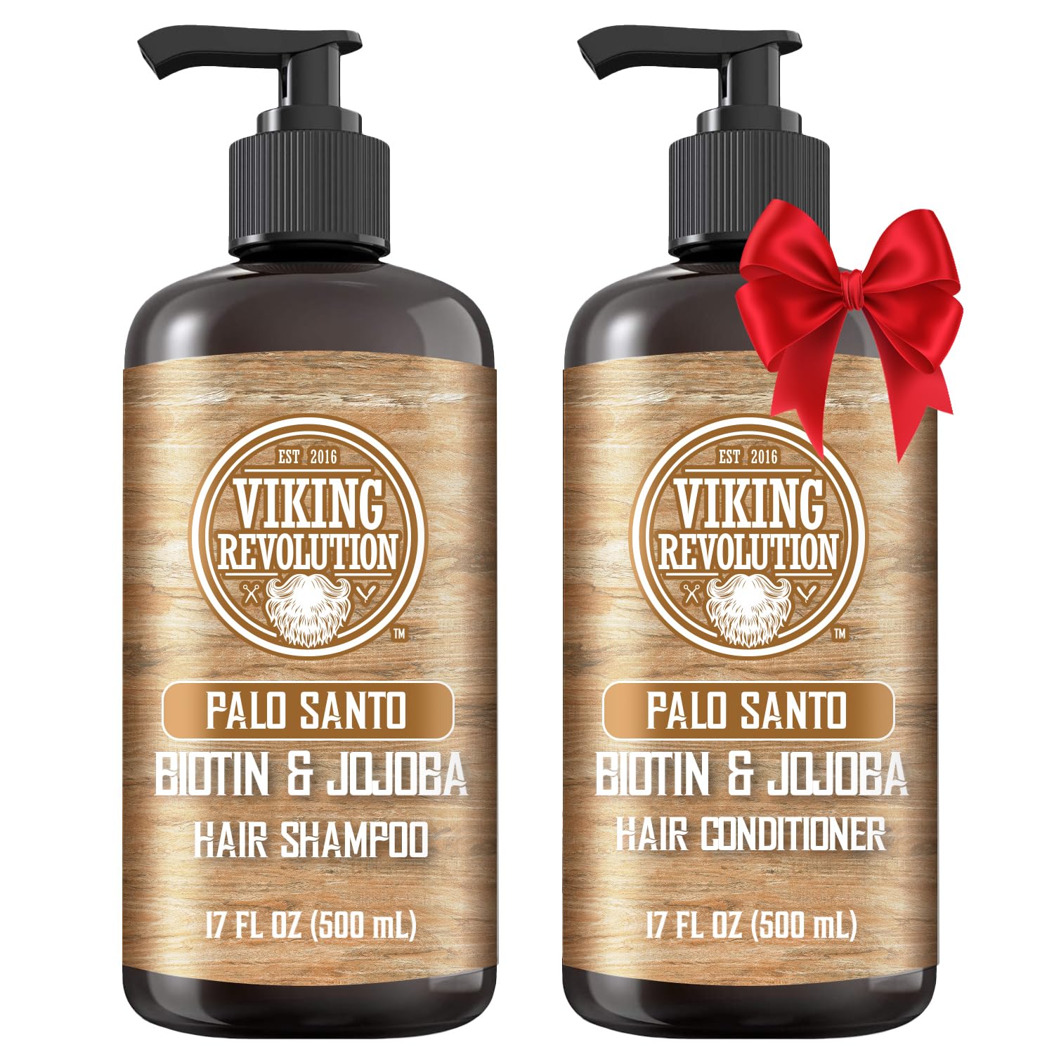 Shampooing Palo Santo Viking Revolution en flacon, pour cheveux propres et frais.