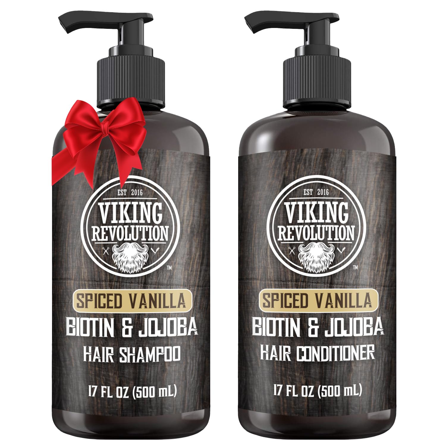 Shampooing Viking Revolution Spiced Vanilla en bouteille pour cheveux propres et nourris.