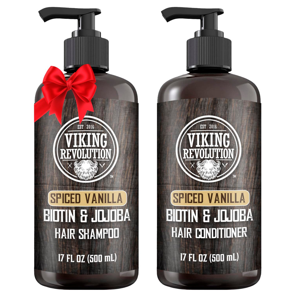 Shampooing Viking Revolution Spiced Vanilla en bouteille pour cheveux propres et nourris.