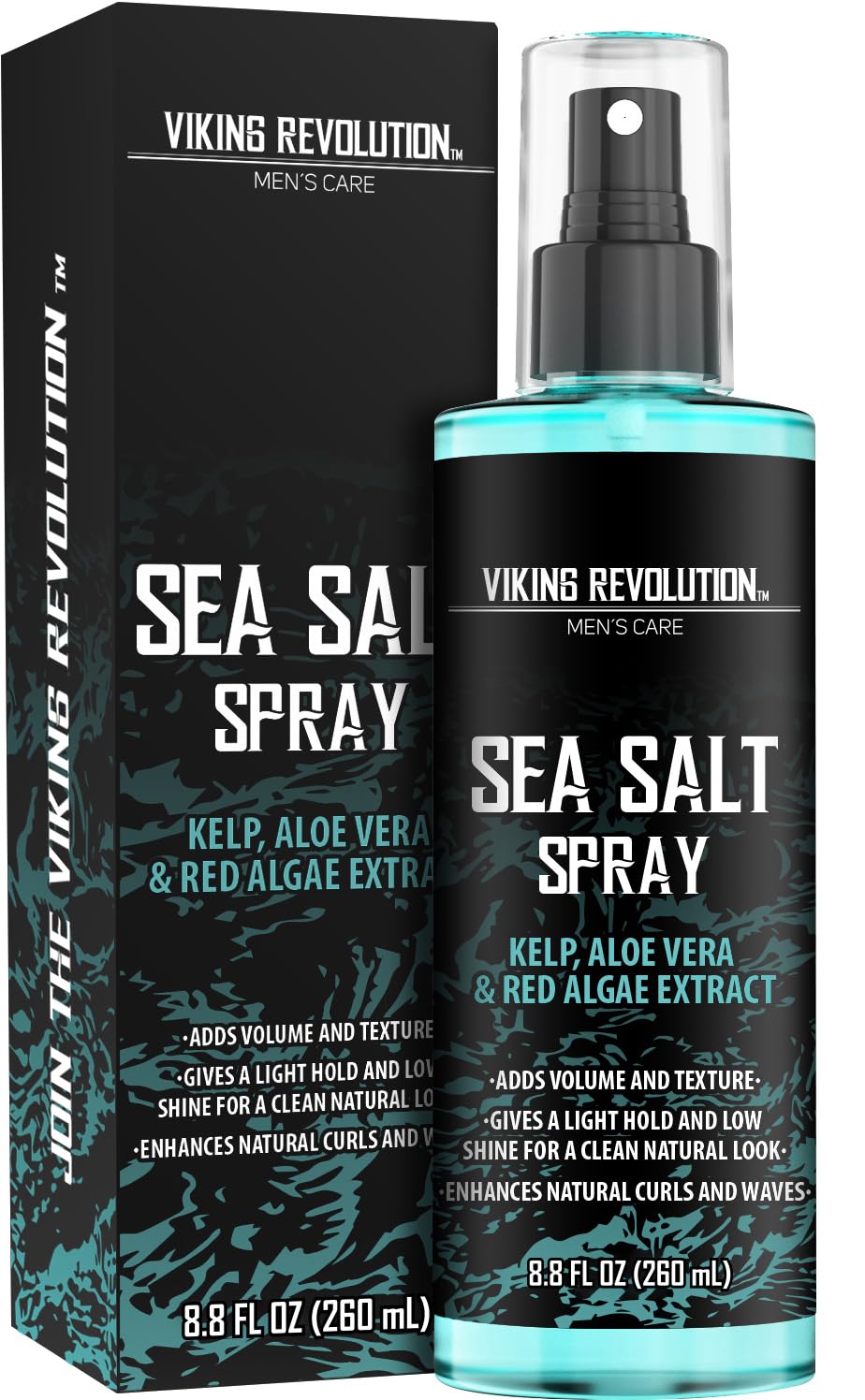 Viking Revolution spray sel de mer : bouteille 8oz pour un look plage et volume.