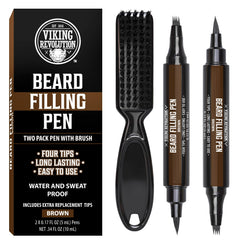Stylo barbe Viking Revolution 2-pack: couverture des zones clairsemées pour un look plus dense.
