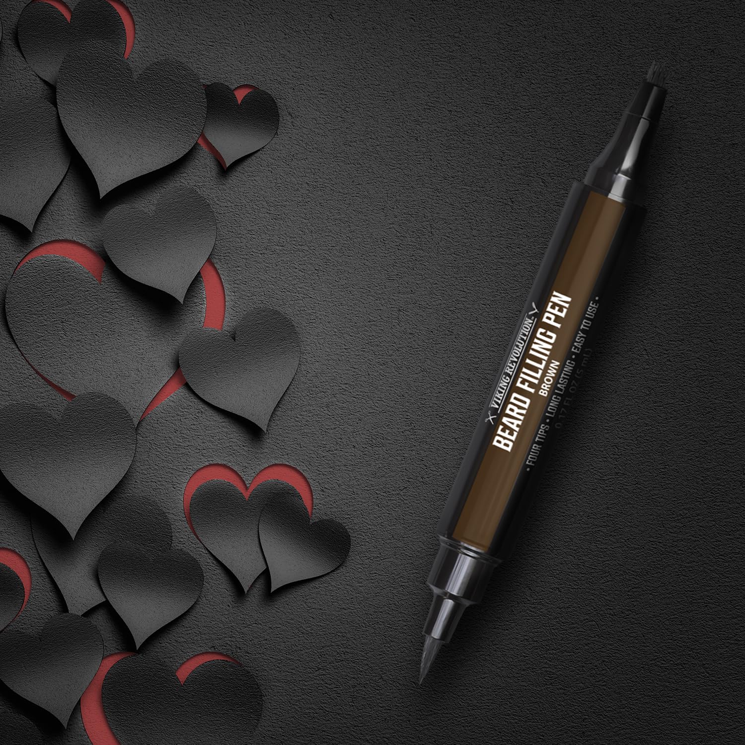 Stylo barbe Viking Revolution: applicateur et pinceau pour une coloration précise.