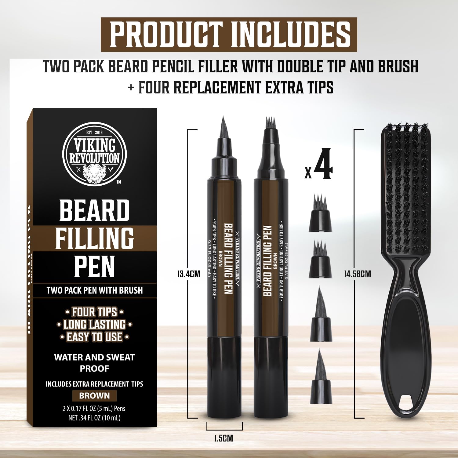 Stylo barbe Viking Revolution: texture naturelle pour un aspect homogène.