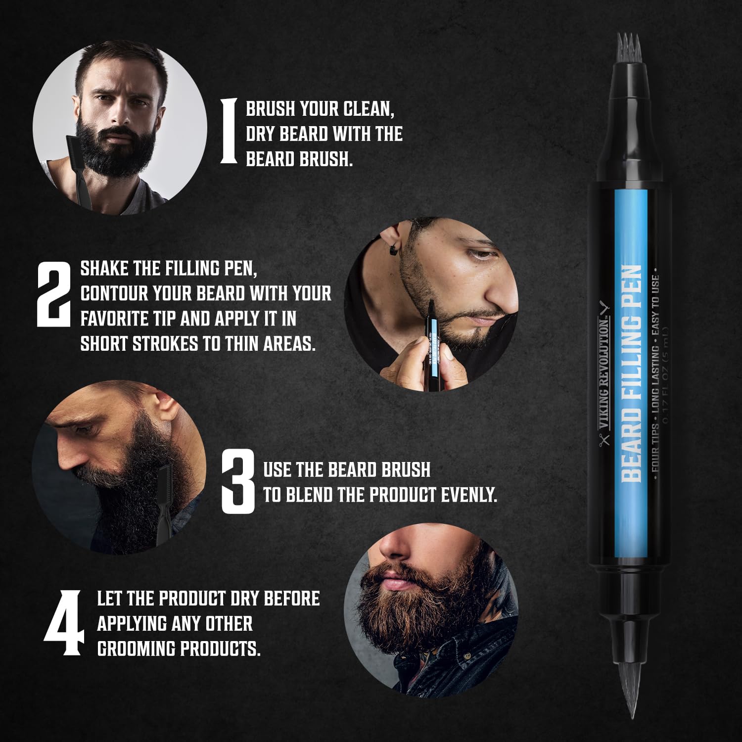Teinte barbe naturelle – Viking Revolution pour un rendu discret et homogène.