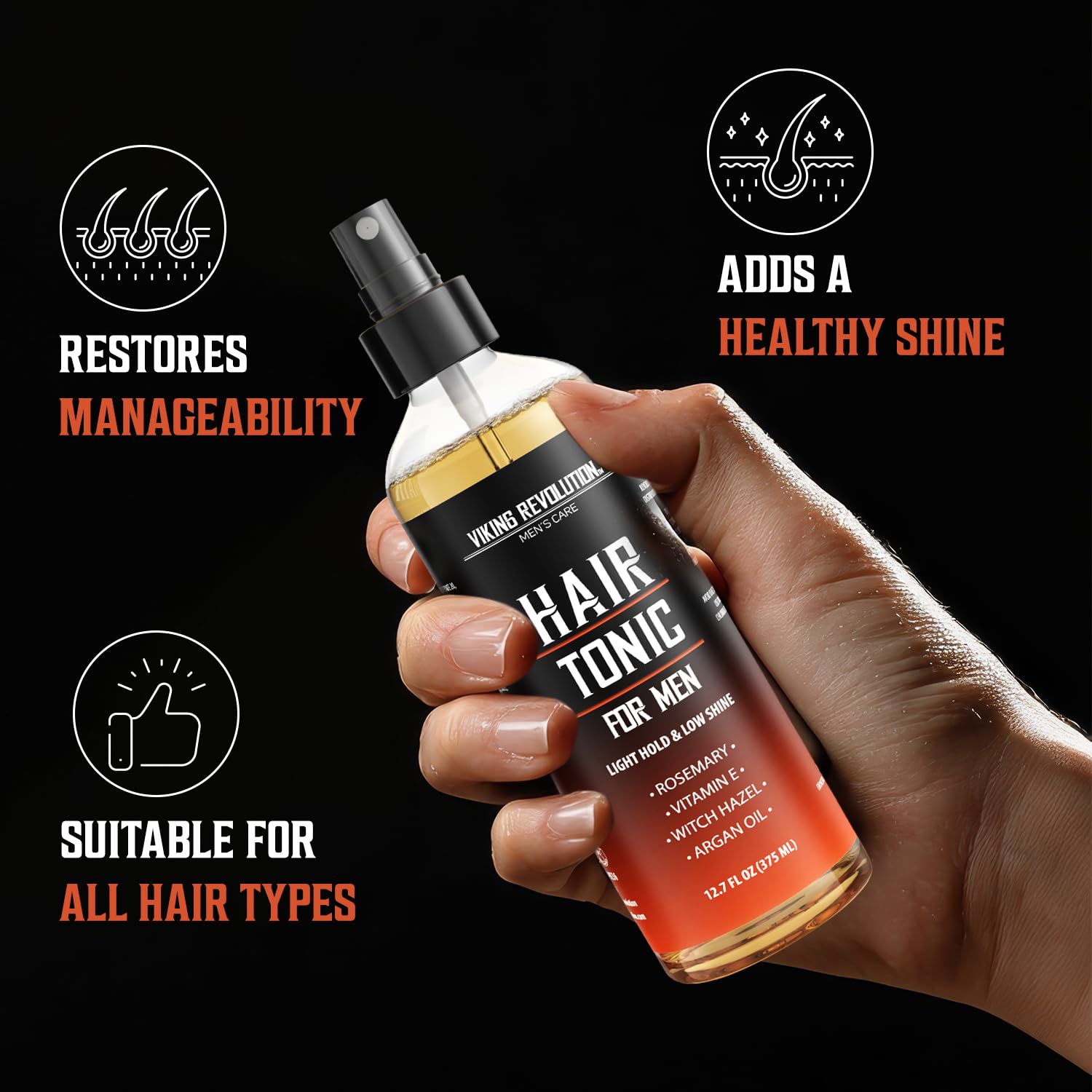 Viking Revolution Tonic Cheveux Homme — hamamélis pour fraîcheur et équilibre.