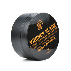 Vikings Blade crème rasage mousse qui s'évapore – texture légère qui laisse film lubrifiant.