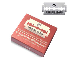Lames Vikings Blade en blister, 50 lames, pour un rasage précis et sûr.